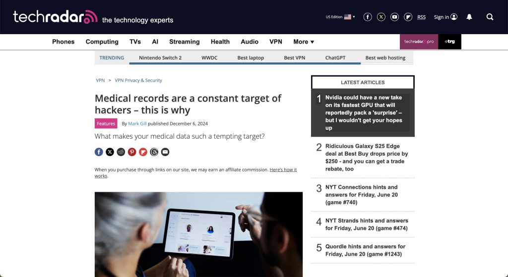 Medical records hacker target