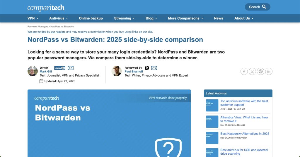 NordPass vs Bitwarden