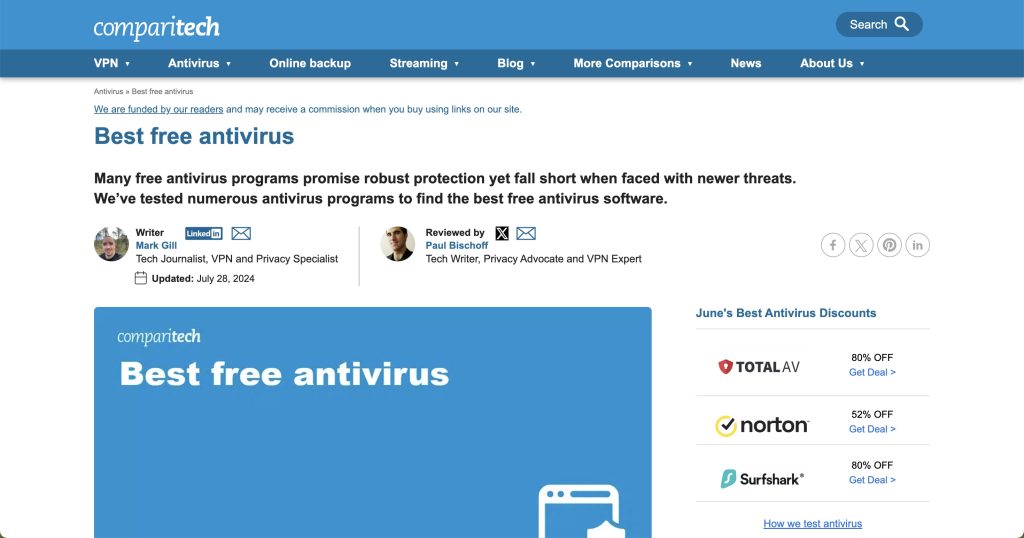 Best Free Antivirus Comparitech