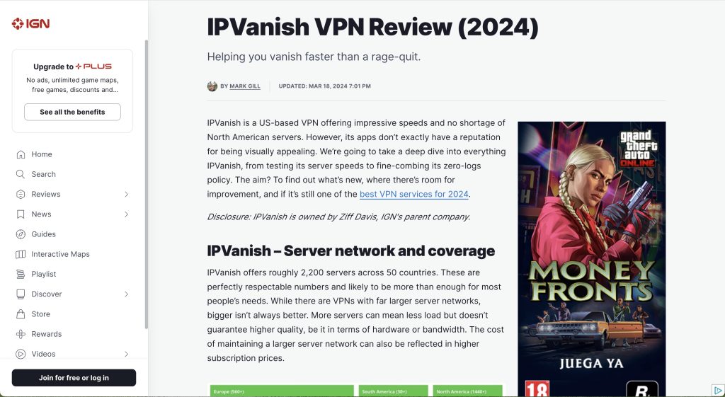 IPVanish Review IGN